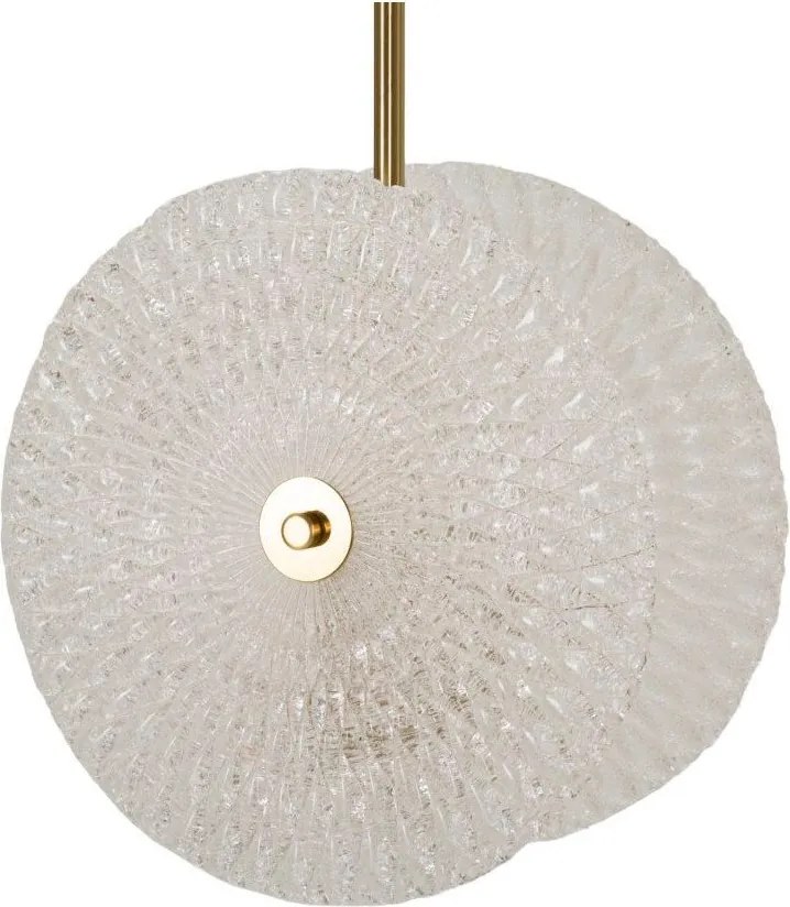 Lampadario dorato con paralume in vetro Glass – Mauro Ferretti
