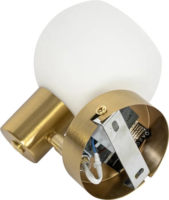 Faretto Art Déco oro con vetro opalino orientabile - Anouk