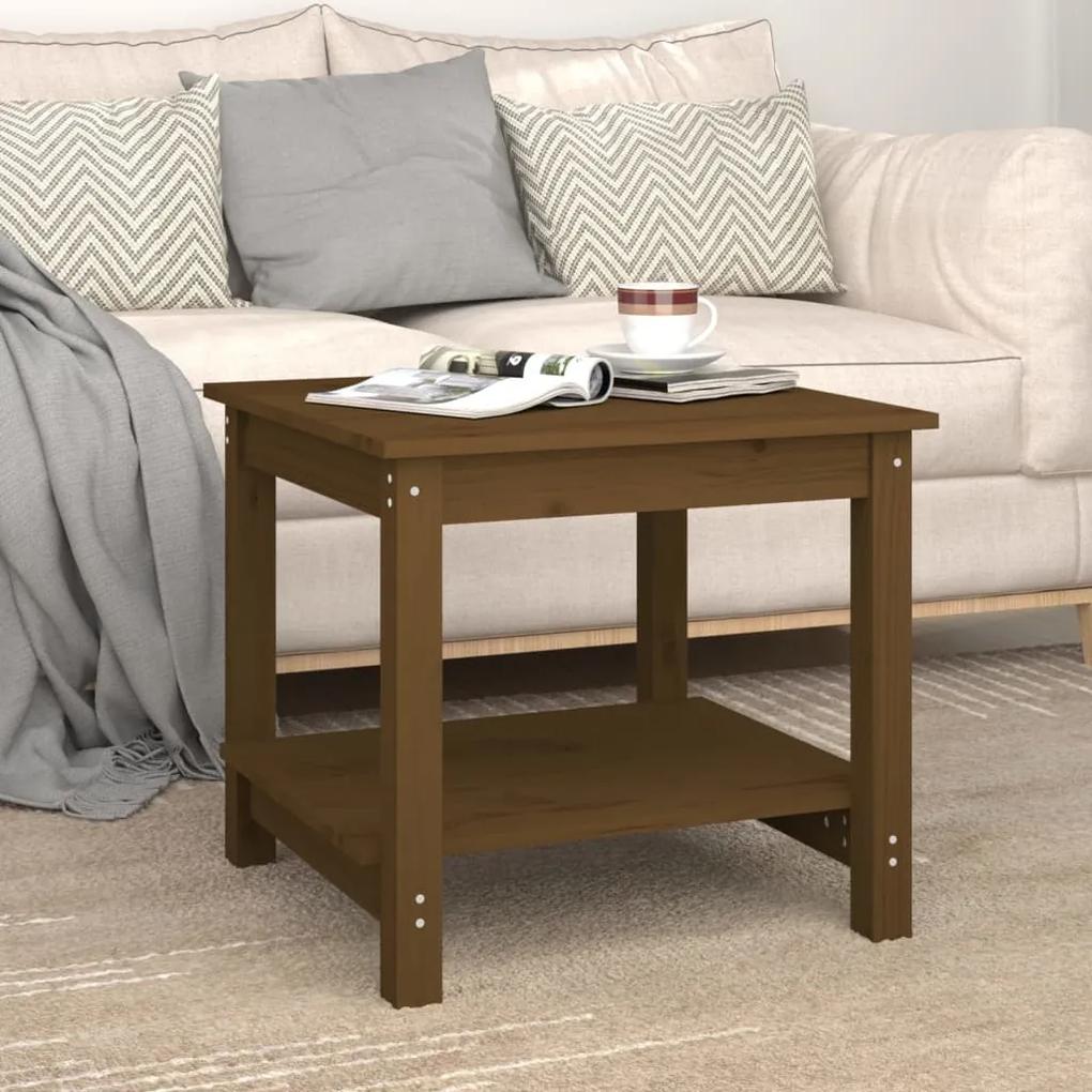 Tavolino da salotto miele 50x50x45 cm in legno massello di pino