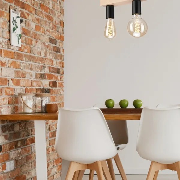 Lampadario a plafone VITO 2xE27/60W/230V quercia