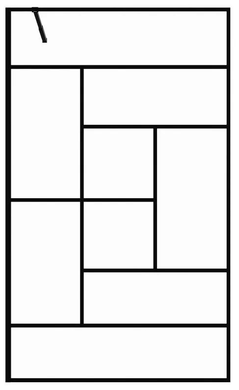 Parete per doccia walk in stile industriale 120x200 cm nero - SEFANA