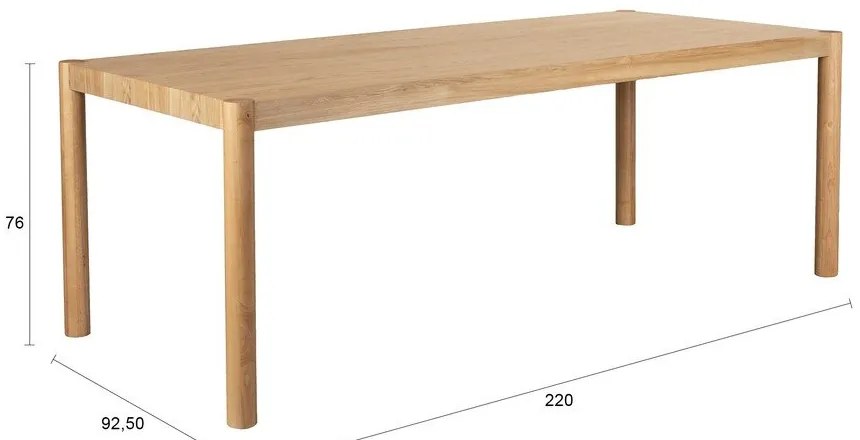 Tavolo da pranzo in legno massiccio 92,5x182 cm Sticks – Zuiver