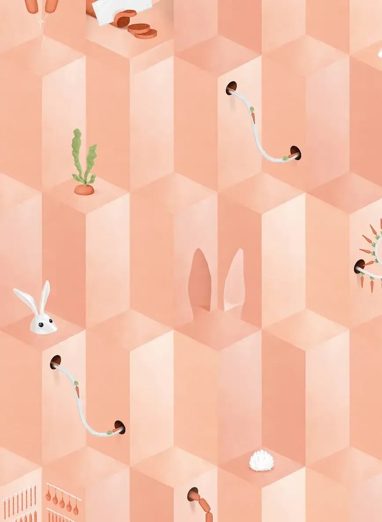 NLXL Carta da parati Pink Carrot - SUZ-01