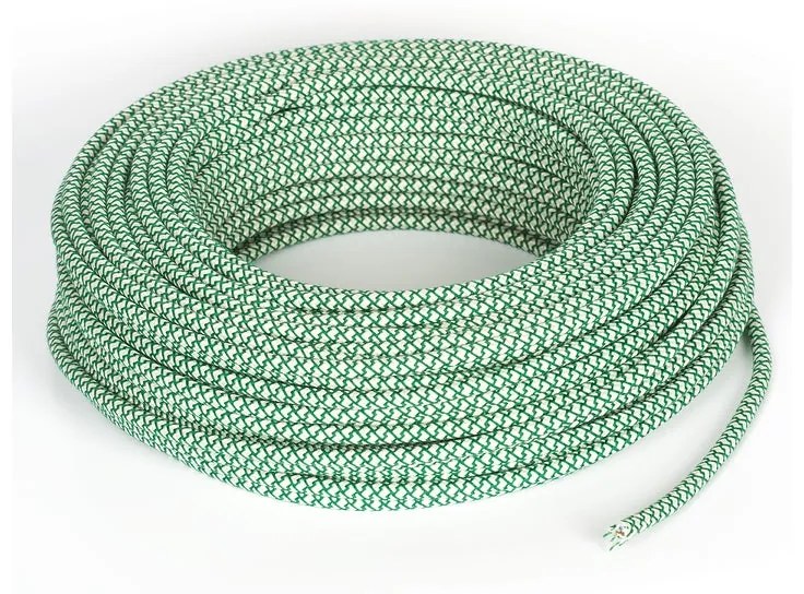 Cavo tessile 2 x 0.75 mm² L 50 m MERLOTTI panna/verde matassa