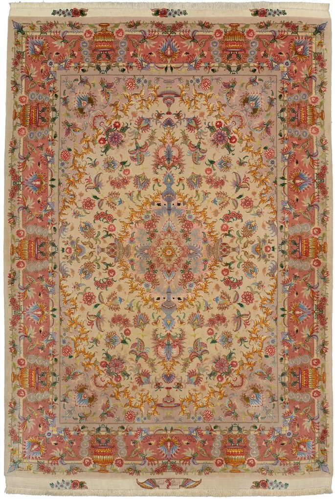 Tabriz Tappeto 150 x 210 Beige (Iran) Annodato A Mano