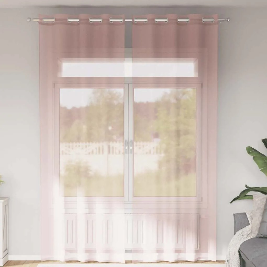 Tende İn Voile Con Occhielli 2 Pz Rosa 140x260 Cm /