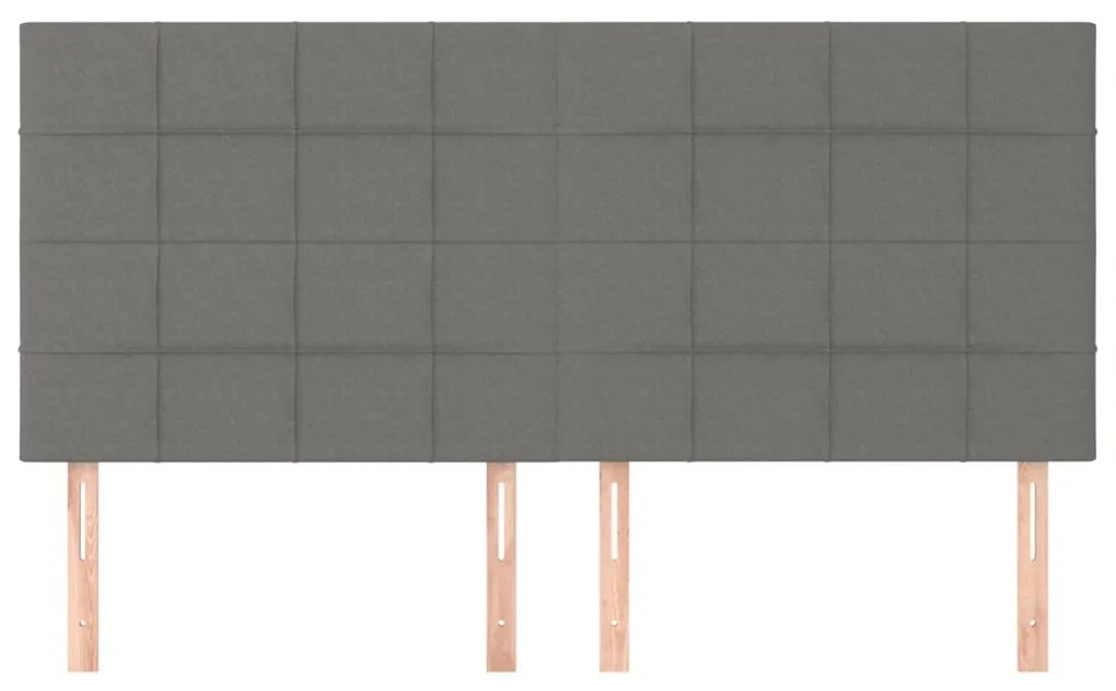 Testiera 4 pz grigio scuro 90x5x78/88 cm in tessuto