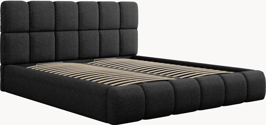Letto imbottito in ciniglia con contenitore Tropea