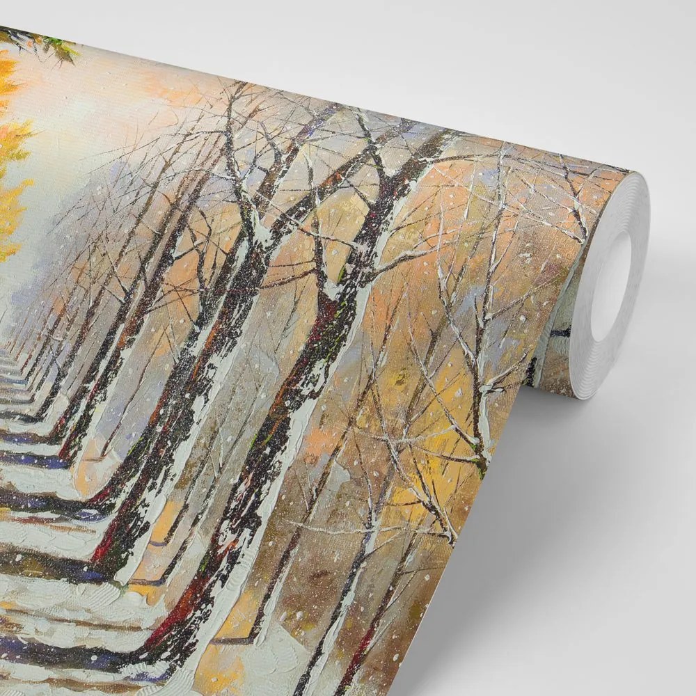 Carta da parati – Viale autunnale di alberi