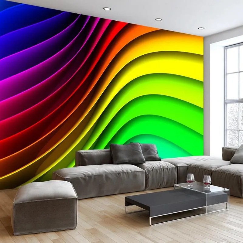 Fotomurale adesivo  Rainbow Waves  Larghezza x Altezza Home decor 147x105