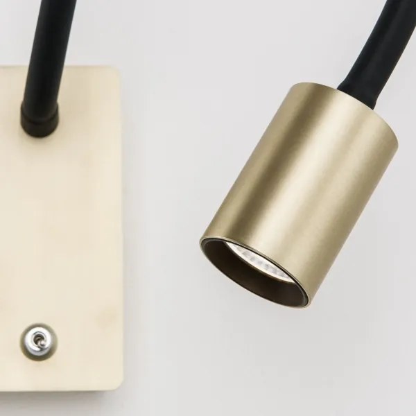 Orion WA 2-1342 - LED Lampada flessibile da parete piccola KURT LED/5W/230V oro