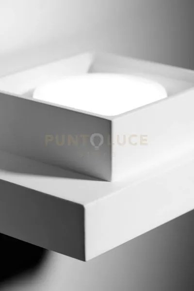 Sibari applique da parete 1 luce in gesso bianco attacco gx53 16,5x...