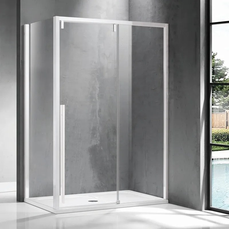 Kamalu - Box doccia 70x140 telaio bianco vetro 8mm  | KSA5000B