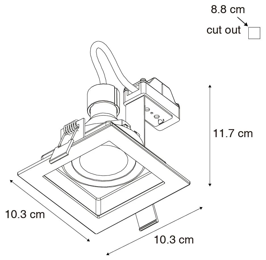 Set di 6 Faretti da Incasso Moderni Bianchi Orientabili - Carree
