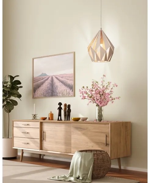 EGLO 49024 - Lampadario a sospensione con filo CARLTON-P 1xE27/60W/230V