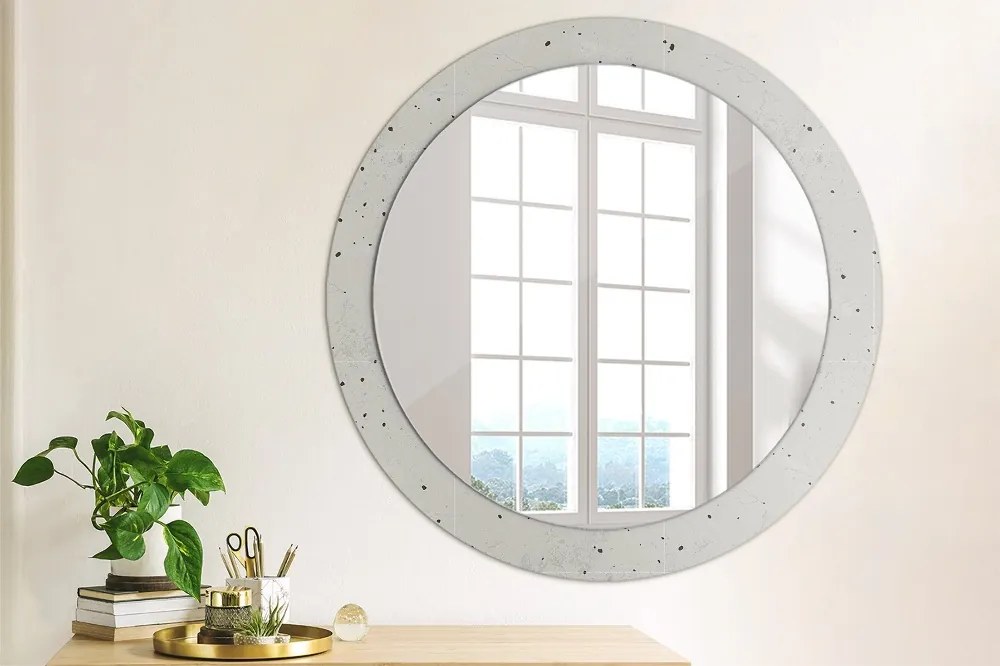 Specchio rotondo stampato Trama concreta fi 80 cm