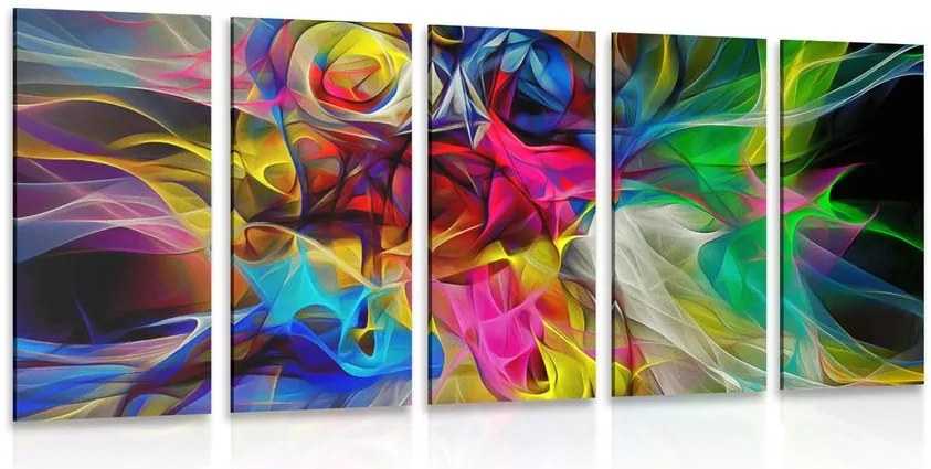 Quadri 5 pezzi – Caos colorato astratto