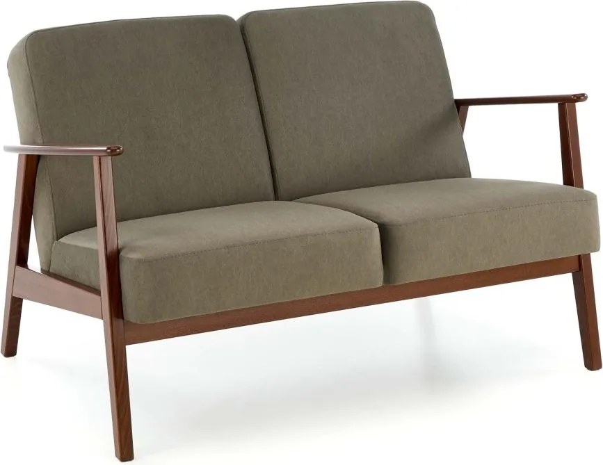 Divano Milano 2S in colore oliva Castel 39/noce grigio scuro