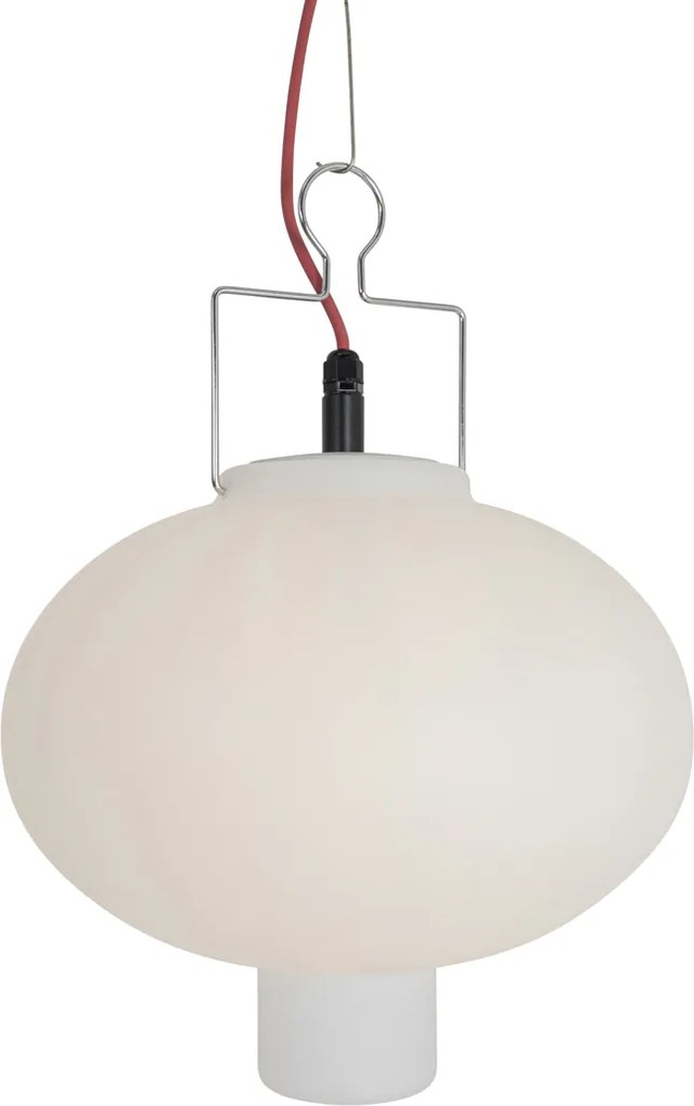Lampada a sospensione per esterni Smart bianca 35 cm con spina rossa incl. Wifi A60 - Pion
