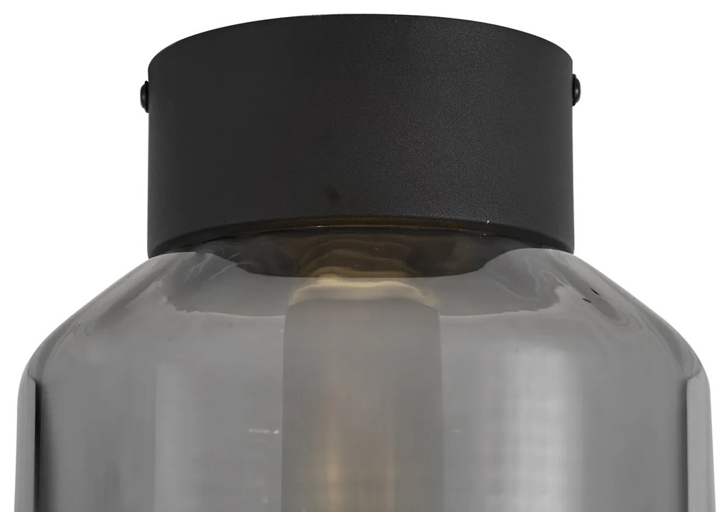 Plafoniera moderna nera con vetro fumé - Stiklo