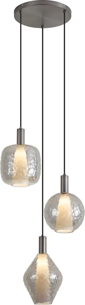 Lampada a sospensione di design Gunmetal 3 luci - Ard