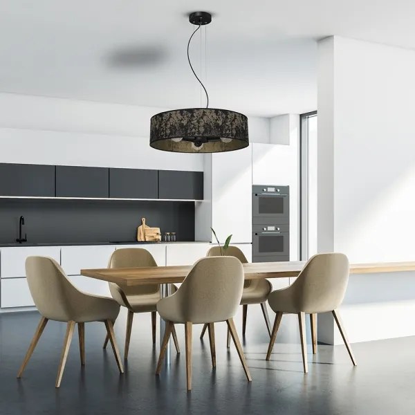 Lampadario su filo SATINO 3xE27/60W/230V oro