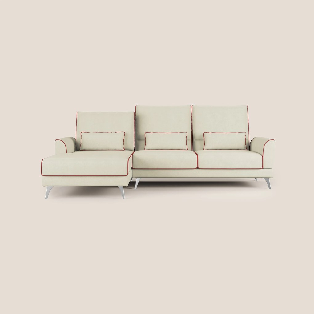 Tommy Divano angolare bicolore con relax e schienali traslanti in microfibra smacchiabile T11