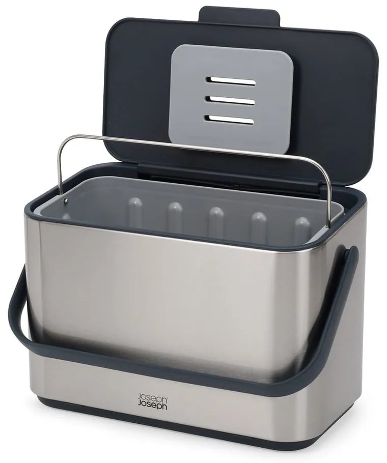 Pattumiera per rifiuti compostabili argentato 4 l Collect - Joseph Joseph