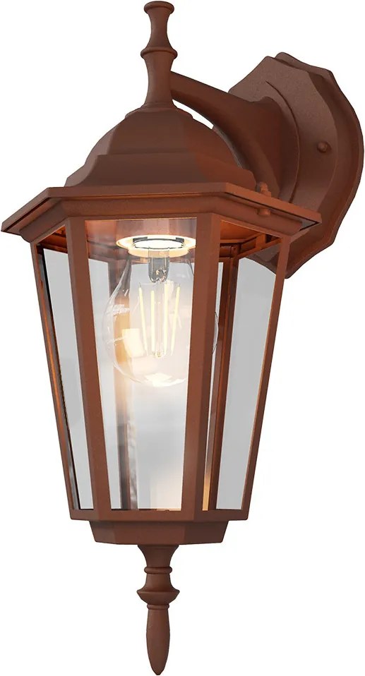 Applique Lanterna da Esterno IP54 E27 Corten - Serie TOSCA 1B