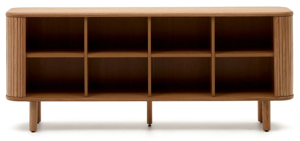 Kave Home - Credenza Mailen 2 porte in impiallacciatura di frassino con finitura naturale 180 x 75 cm