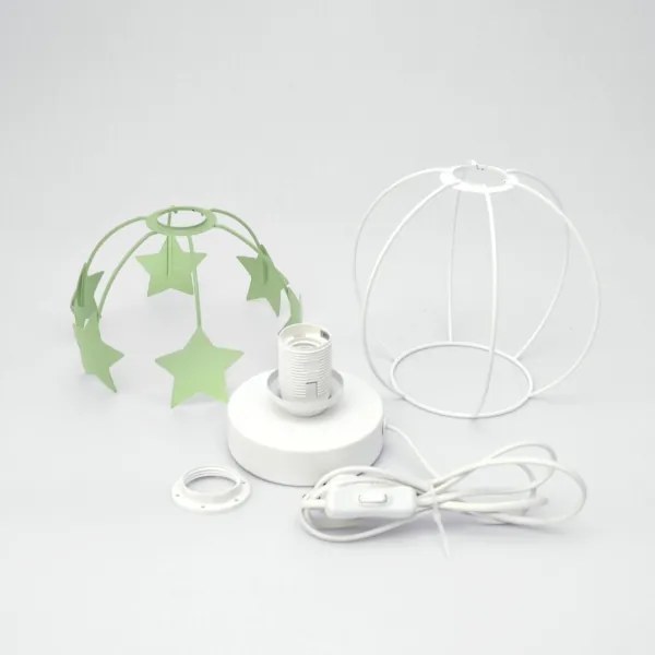 Lampada da tavolo per bambini STARS 1xE27/15W/230V verde/bianco