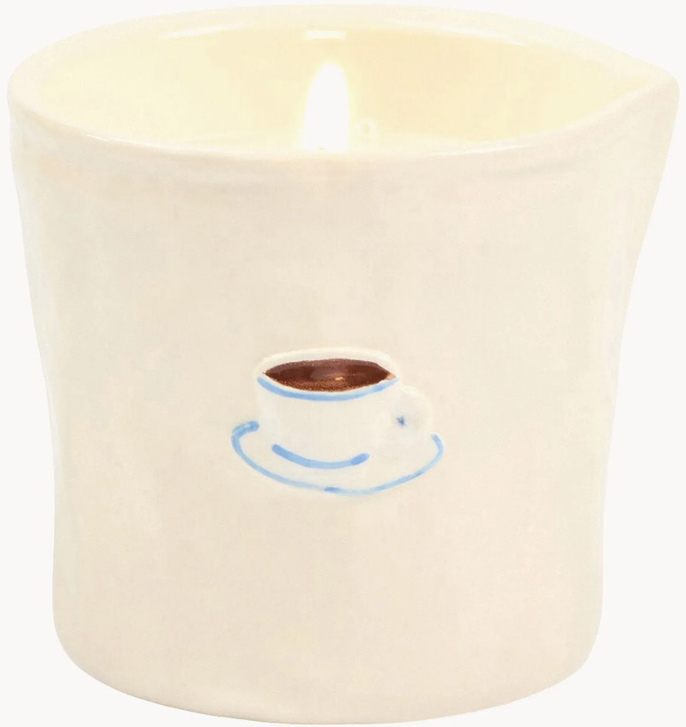 Candela profumata in ceramica Cappuccino (cioccolato, ciliegia)