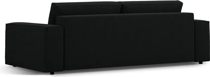 Divano letto nero in tessuto bouclé 247 cm Jodie - Micadoni Home
