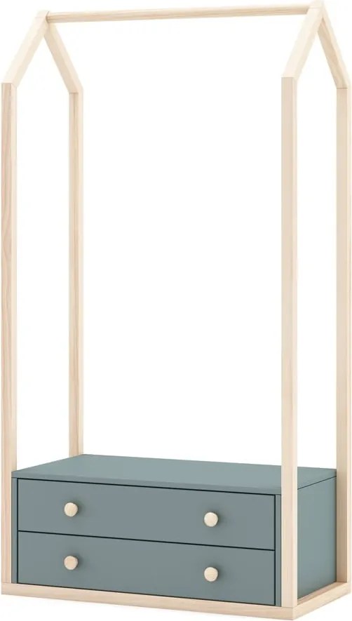 Armadio per bambini verde polveroso a giorno 80x170x40 cm Esteban – Marckeric