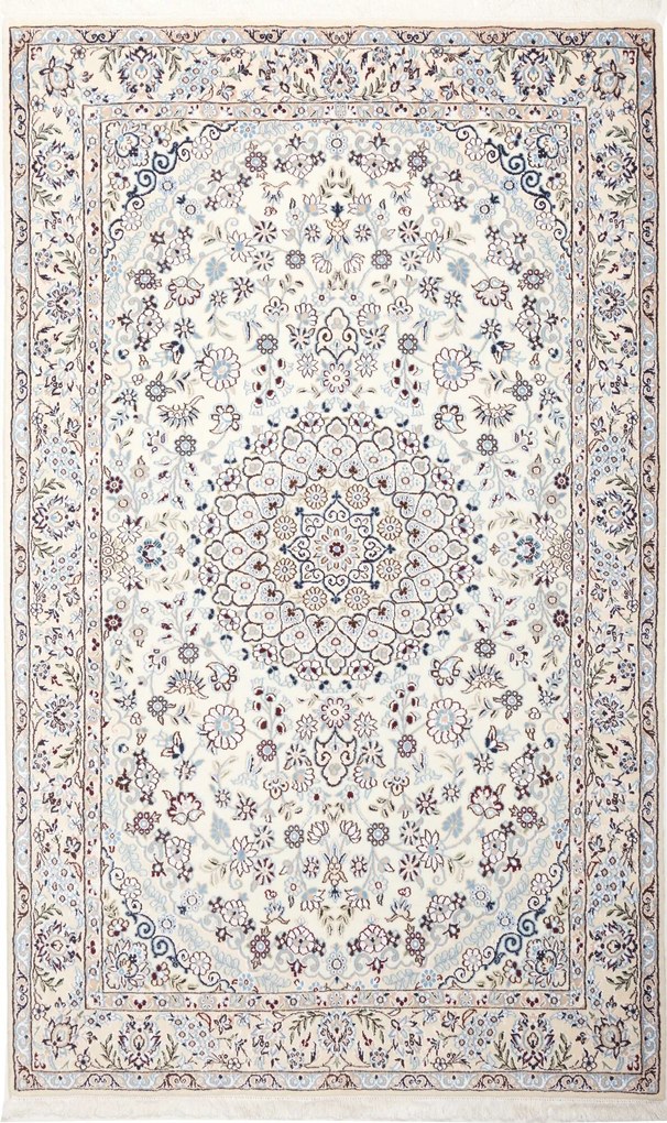 Nain Tappeto 140 x 220 Blu (Iran) Annodato A Mano