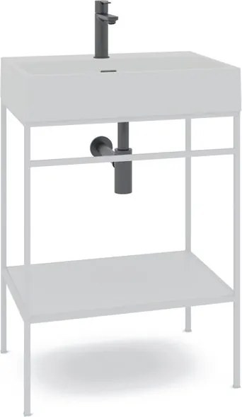 Mobile bagno da terra con lavabo Outline L 60 x H 89 x P 45.5 cm bianco per vasca centrale