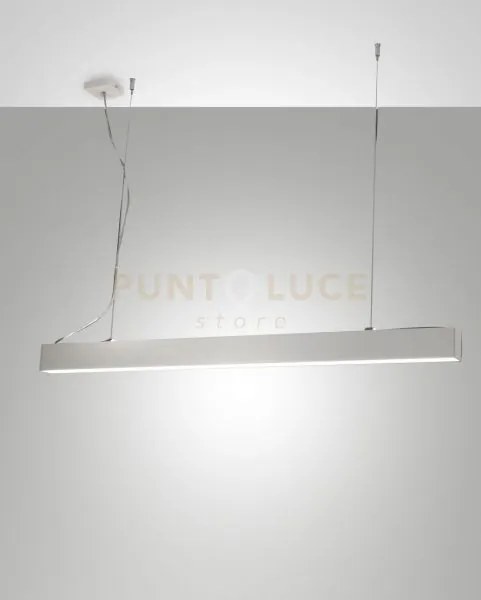 Next lampadario a sospensione bianco l.142x4,6cm dimmerabile doppia...