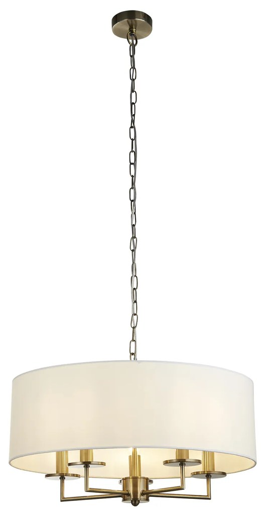 Lampadario Contemporaneo Knightsbridge Acciaio Ottone 5 Luci E14