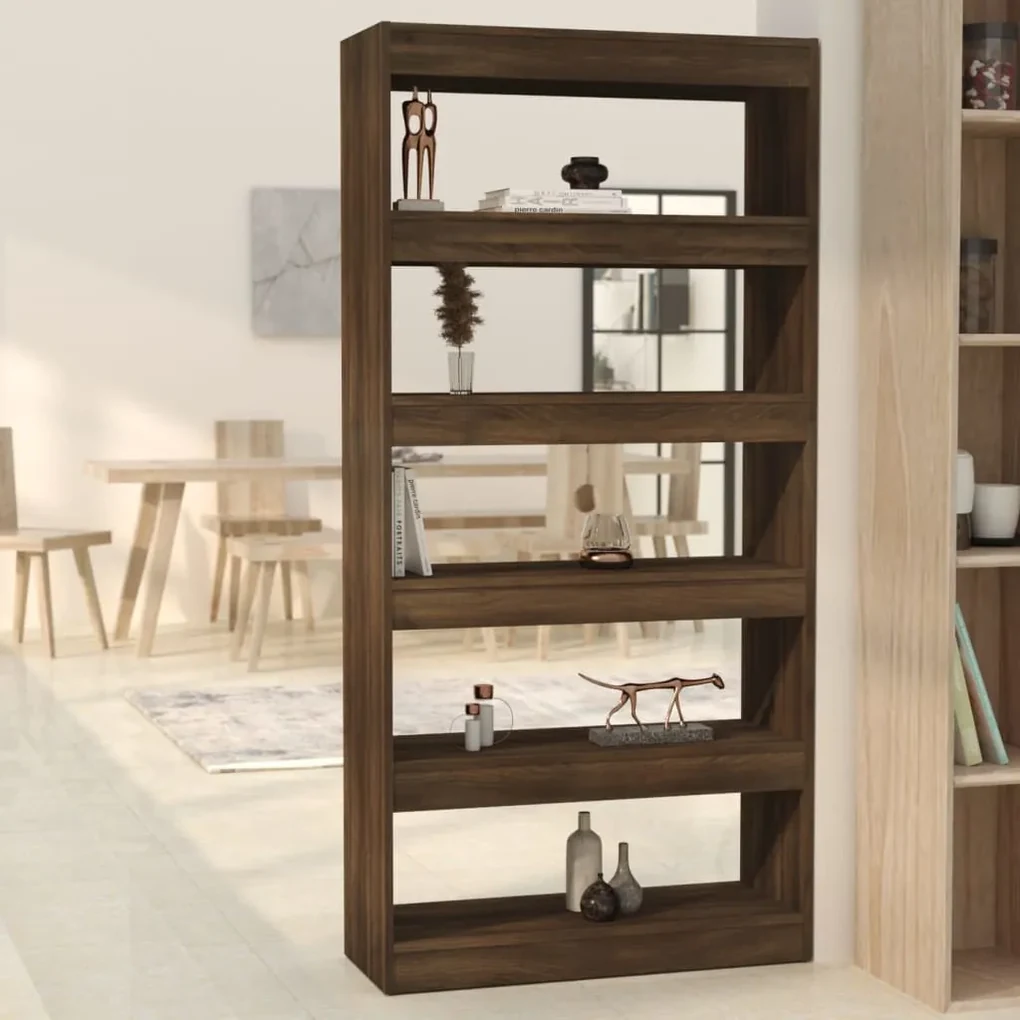 Libreria/divisorio marrone rovere 80x30x166 cm in truciolato