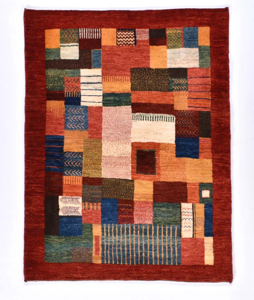 Loribaft Tappeto persiano 150 x 120 Rosso (Iran) Annodato A Mano