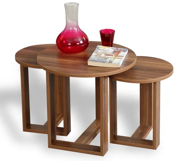 SET 3x Tavolino MIRA marrone
