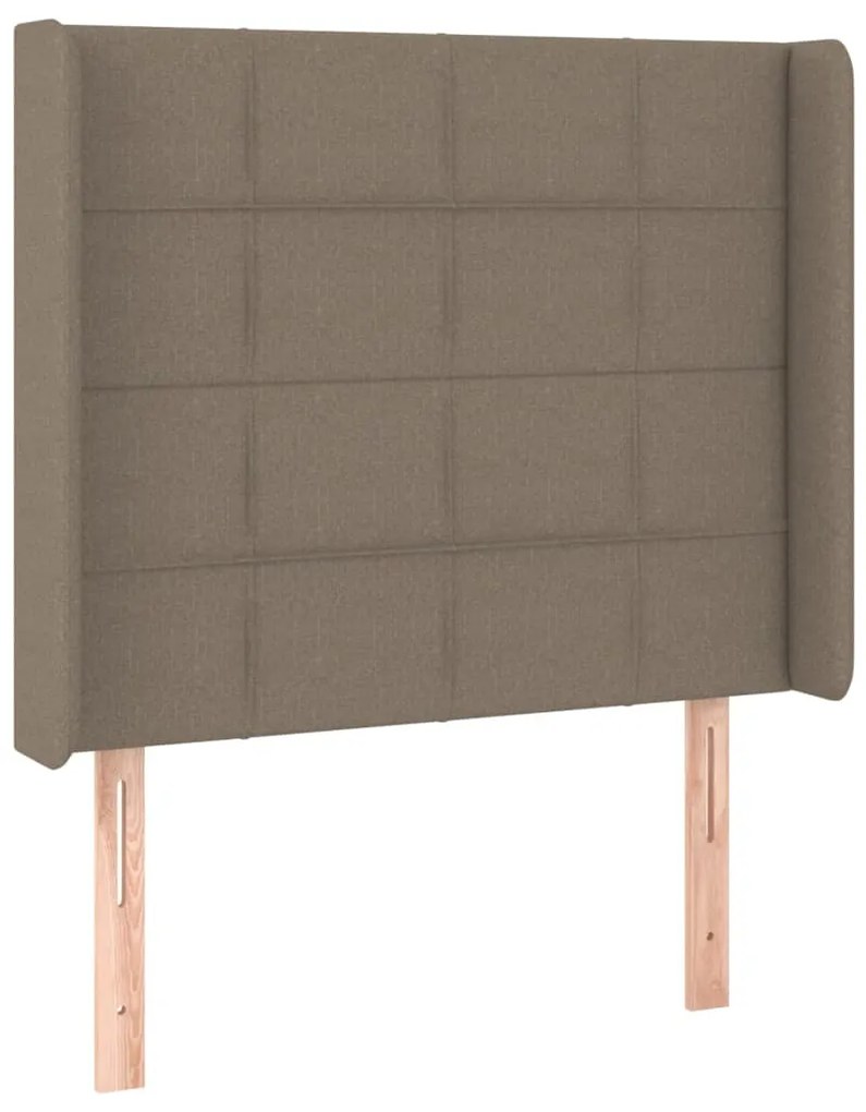 Testiera ad orecchio tortora 103x16x118/128 cm in tessuto