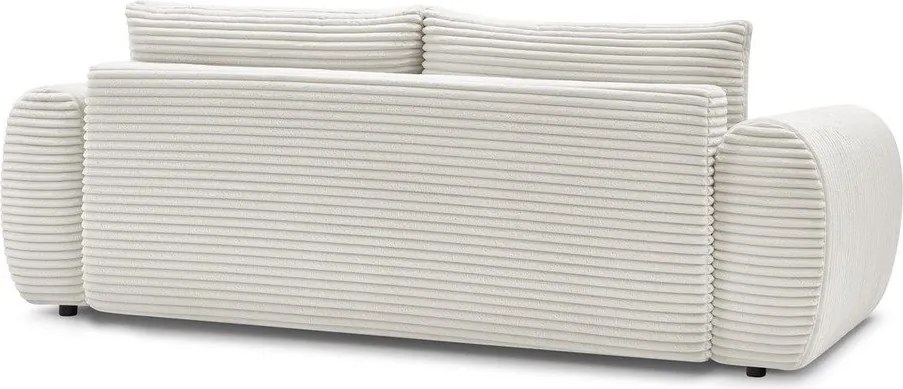 Divano color crema allungabile con rivestimento in velluto a coste 257 cm Lucien – Bobochic Paris