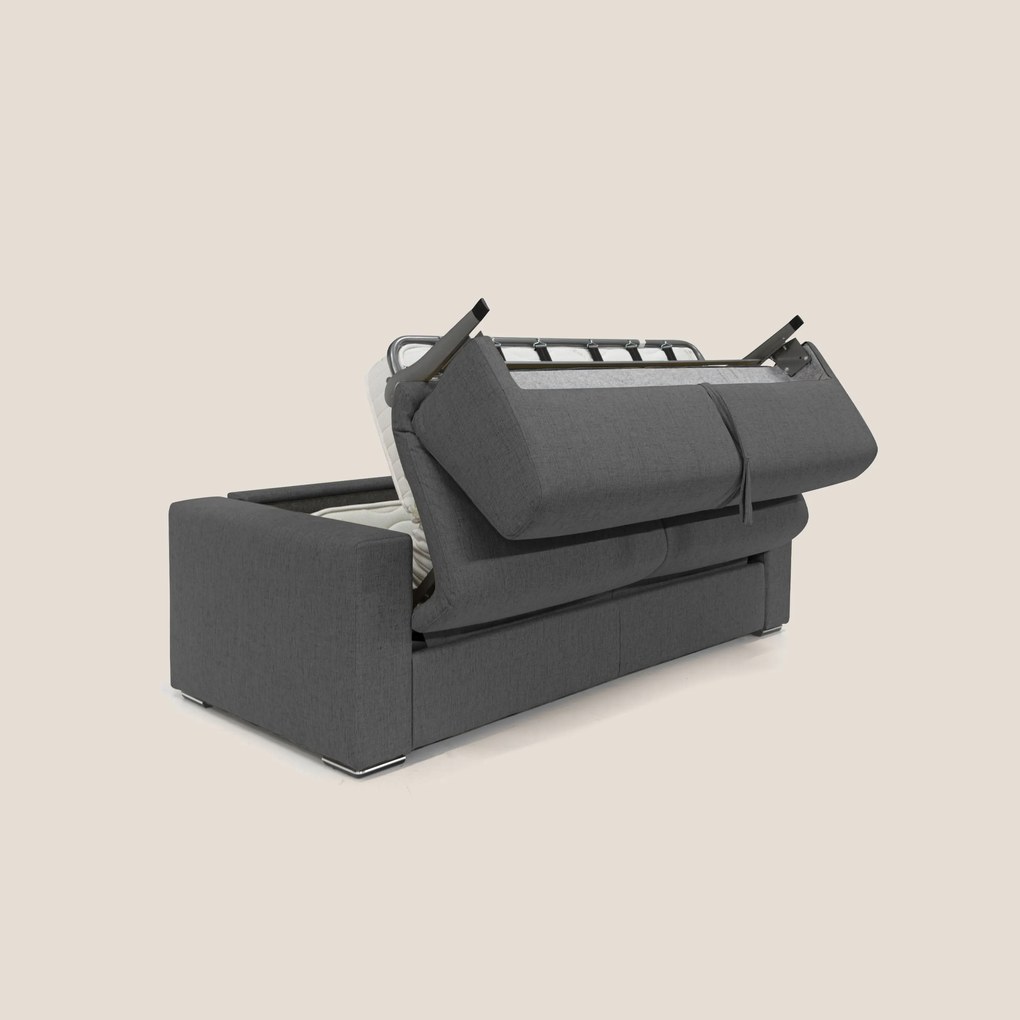 Nixon Divano letto matrimoniale con materasso 20 cm in tessuto impermeabile T03 antracite