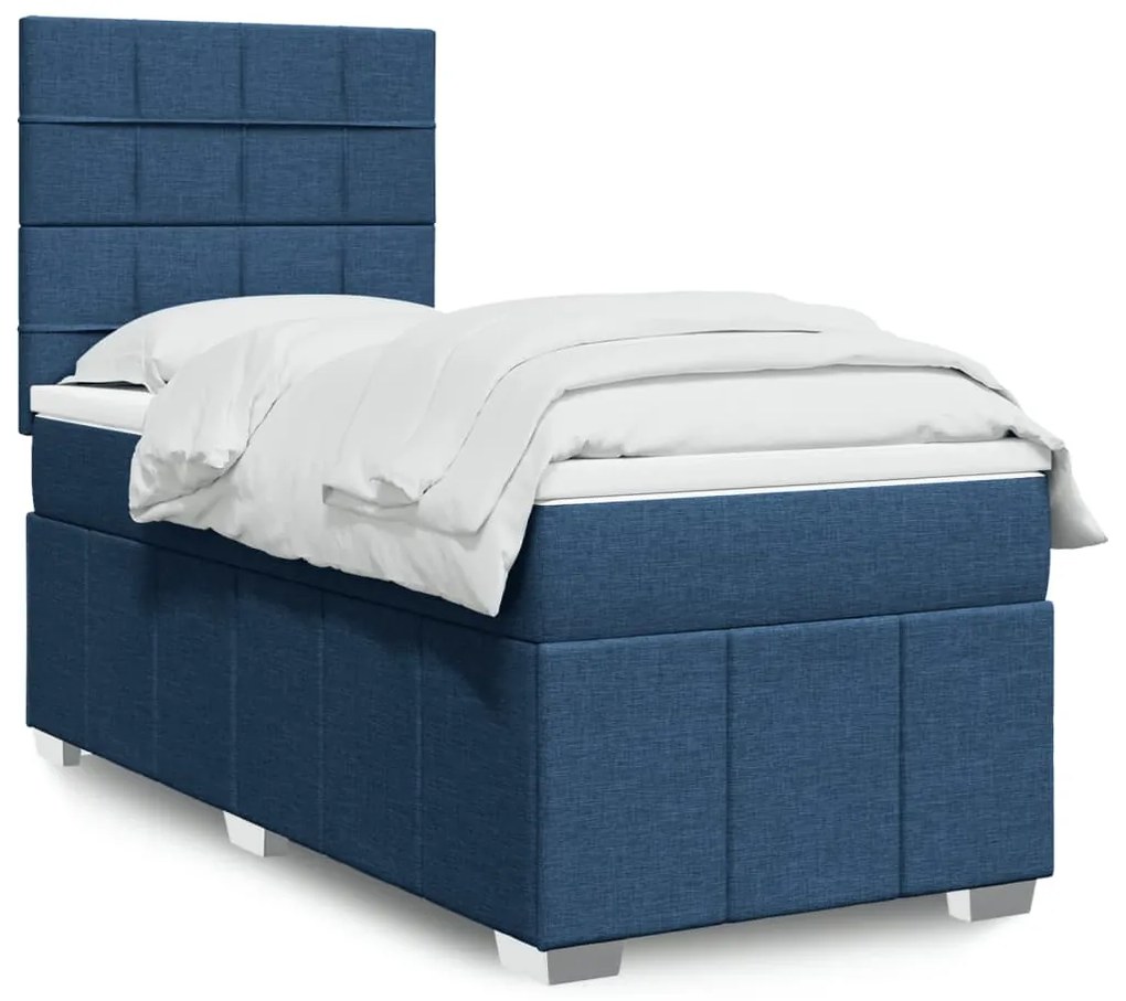 Giroletto A Molle Con Materasso Blu 100x200 Cm İn Tessuto /