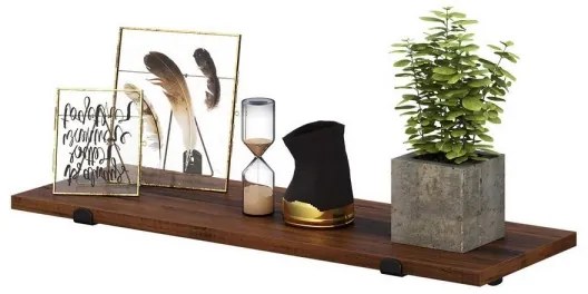 Set di 2 mensole da parete SHELFY marrone/nero