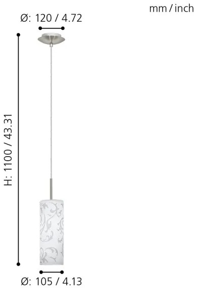 EGLO 90047 - Lampadario a sospensione AMADORA 1 x E27/60W