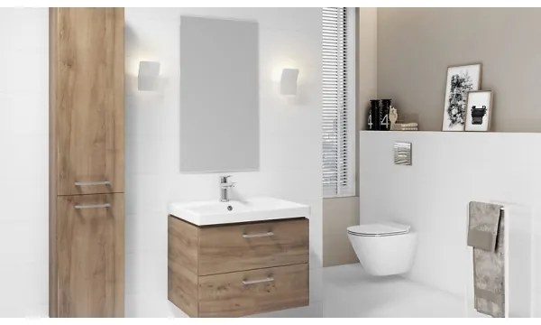 Cersanit S801-153-DSM - Mobile bagno sospeso con lavabo LARA COMO noce