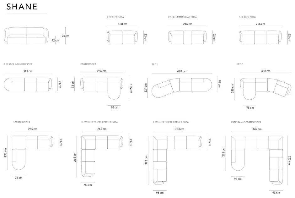 Divano angolare crema, angolo destro Shane - Micadoni Home