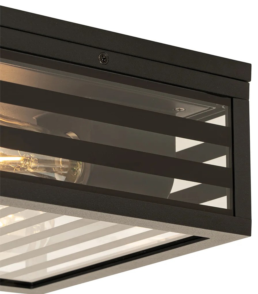 Plafoniera da esterno moderna in vetro nero 2 luci IP44 - Reims